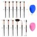 Professional 16pcs Eye Makeup Brush Set & Makeup Sponge Kit - Perfect for Eye Shadow Eyeliner Blending & Defining - Nature Hair Brushes for Flawless Application - Buy Online on GoSupps.com