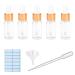 5Pcs Transparent Dropper Bottle 10ML Plastic Eye Dropper Bottles for Essential Oil Pipette Refillable - with Measured Pipette Funnel and Labels (White + Gold Cap) 10ml White + Gold Cap