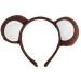 Bottone Cartoon Animal Headbands Stage Monkey Ears Hair Hoop Ears Makeup Hairband Cartoon Headwear Party Accessory Coffee monkey white