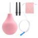 MIVAIUN 225 ML Bulb Douche Set for Men Women 2 X Reusable Slim Nozzle 1 X Long Tube Hose Nozzles and 1 X Storage Bag Silicone Douche Bulb Comfortable Washing Cleaning Douche Kit (Pink)