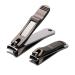 Nail Clippers Set with Build-in Nail File, Durable Sharp Fingernail Clipper and Toenail Clipper with Tin Case, Matte Gray