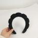 Spa Headband for Women with Triangle Powder Puff, Terry Cloth Fabric Hair Band - Black | Versatile Headband for Makeup, Skincare, Shower - Buy Online on GoSupps.com
