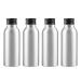 Zeoabsy 4 pieces 100 ml of empty round silver aluminum bottle with aluminum screw lid black 100ml screw bottles made of aluminum for filling for cosmetics essences olar bathroom hotel travel 100ml black