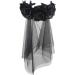 SUNTRADE Women Girls Zombie Bride Black Veil with Flowers Hairband for Halloween Cosplay Wedding Costume Headwear - Buy Online on GoSupps.com