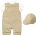 AmzBarley Baby Boys Gentlemans Tuxedo Romper Suit | Kids Formal Outfit with Shirt, Pants, Vest, Bowtie | Birthday Party Holiday Attire | Khaki 104 6-12 Months - Buy Online on GoSupps.com