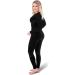 Black Snake Women's Thermal Underwear | Seamless Long Underpants & Long-Sleeved Undershirt - Black - Buy Online on GoSupps.com