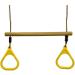 HUAWELL Wooden Trapeze with Plastic Gym Rings - 2-in-1 Swing Set for Kids (Yellow) - Buy Online on GoSupps.com