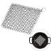 Meeqiao cast iron cleaner stainless steel chain scrubber for frying pans grill pan Dutch stoves W scher Dutch oven or woke and more (10 * 10cm) 10 * 10cm