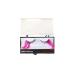 Artificial eyelashes black/white with long feather neon/pink