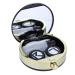 Agate mini contact lens holder contact lens container eye care lens container set cute beautiful travel set box colorful large container (Blak)