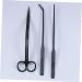 PopetPop Aquarium Cleaning Tools - 3-Piece Stainless Steel Scissor & Tweezer Set for Plants - Premium Quality Substrate Tweezers in Black - Buy Online on GoSupps.com