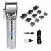 Hair Clippers 7200PRM Professional Electric Hair Clipper USB Rechargeable Hair Clipper with LCD Digital Display Metal Hair Trimmers for Men(Silver)