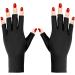 Anti-UV Gloves for Gel Nail Lamp Cool Breathable Bouncy Gel Nail Lamp UV Gloves Nail Gloves Gel Manicure Gloves Nail Mitt Protects Fingers from Uv For Nail Art Gel UV LED Lamp Tool(Black)