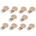 Hitopin 10 pieces pacifier clips pacifier clip wood pacifier clips set pacifier closures holder pacifier chains accessories for DIY handicrafts (4.5cm)