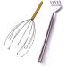 Portable Scalp Head Massager Kit Scalp Massager Spider with 12 Sensors for Deep Relaxation & Stress Reduction SPA Telescopic Extendable Back Scratcher in Office and Home(Golden).