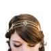 Runmi Head Chain Pearl Hairpiece Gold Headband Wedding Hair Accessories for Women and Girls