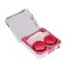 Jerliflyer contact lens container portable mirror with marble surface square contact lens container fashionable contact lens container for outdoor use (pink)