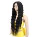Buy Long Black Wavy Wig for Women - Curly Brazilian Synthetic Hair for 80s 50s 70s & 60s Cosplay - International Shipping Available - Buy Online on GoSupps.com