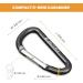 Brotree Mini Carabiner Keychain - Small Aluminum Snap Hook for Camping & Hiking (6cm D Shape 2 Pack Black) - Buy Online on GoSupps.com