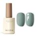 MEGIOR Grey Green Gel Nail Polish 15ml Morning Dew Gel Polish High Gloss Soak Off UV LED Nail Gel Polish for Nail Art Manicure Salon DIY Home Gift for Girls