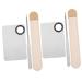 SAFIGLE 2ensembles Plateau de M lange pour Fond de Teint et Palettes Cosm tiques Acier Inoxydable avec Spatule pour Maquillage et Fournitures de Beaut