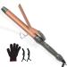 Thirtek Ceramic Curling Iron 1 inch with 15 Adjustable Temp Hair Curler with LCD Display Professional Tourmalin Salon Result Long-Lasting | Dual Voltage | Include Heat Protective Glove & 2 Clips 1 inch Copper Brown