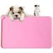 Holyang Silicone Dog Cat Food Mat Waterproof Pet Food And Water Bowl Mat For Dog or Cat (18.9'' x 11.8'' Pink) 19.3'' x 11.8'' Pink