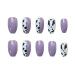 Chtom Purple Leopard Fook Nail Pieces Wearing A Nail Sticker Tablets 24pcs American Nail Post