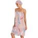 Set of 3 Towel Wraps - Pink Blue & White Abstract Patterns | Adjustable Absorbent Spa Body Wraps for Women - Buy Online on GoSupps.com
