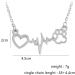 Dog Paw Print Heartbeat Necklace | Animal Lover Jewelry (Silver) - Buy Online on GoSupps.com