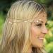 Aukmla Gold Sequins Head Chain Jewelry Festival Halloween Prom Costume Hair Accessories Fashion Headbands Headpieces for Women and Girls