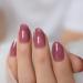 iBeautying Taro Red Semi-Transparent False Nails - UV Gel Finish, Medium Short Round Shape, 24 Nail Kit - Buy Online on GoSupps.com