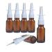 Ericotry 6 x 10 ml amber -colored refillable glass bottles with a fine fog nasal spray bottle container for perfume essential oils colloidal silver salt solution