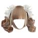 PLCPDM Lovely Hairpin with Heart Ribbon Bowknot 3D Hair Clip Cosplay Hairstyle for Everyday Wear Parties Weddings
