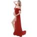 Maeau Maternity Photography Props Dress for Women - Elegant Red Wedding Party Ladies Dresses - Buy Online on GoSupps.com