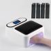 Professional Rechargeable UV LED Nail Lamp Portable Cordless Light Hand Pillow Nail Dryer with UV Protection Gloves for Manicures (Black)