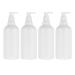 TOPBATHY 4 PCS 500ml Refillable Pump Bottles Essential Oil Dispenser Liquid Makeup Bottles (White Bottle and White Pump)