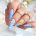 diduikalor Easter Long Press on Nails Chicken Fake Nails Almond Egg Acrylic False Nails Artificial Glue on Nails for Women 24Pcs easter style 09