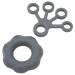 Finger Exerciser Soft Lightweight Silicone Grip Strengthener Washable Flexible for Weak Hands (Dark Grey)