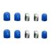 HUIL Artificial Nails False Nails Blue and Silver Artificial Nails 24 Nails Finished Nails