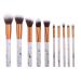 Marble Makeup Brush Set Professional Blending Cosmetic Brushes for Foundation Powder 10PCS