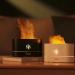 Simulated Flame Air Diffuser Essential Aroma Oil Diffuser Mini Portable Cool Mist Humidifier for Bedroom Home Bathroom Spa Yoga or Office Waterless Auto Off Travel Goodies.(White Black)