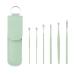 Ear Cleaning Artifact Earpick Ear Cleaning Set Spring Spiral Ear Cleaning Tool Portable 6-Piece Set Green free
