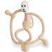 Bite rings for baby - bpa free soft silicone biting toys bite ring set for babies from 3 months with clip easy to grip easy to clean for babies khaki