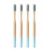 SUPVOX 4pcs Soft Toothbrush Long Handle Bamboo Teeth Brush for Deeply Oral Cavity Cleaning Home Travel Outdoor Adults Kids (Sky Blue)