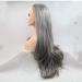 SHIYID Smoky Gray Long Straight Lace Front Wig | Heat Resistant Synthetic Hair for Women - Soft & Stylish - Buy Online on GoSupps.com