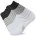 Amutost No Show Socks Womens Athletic cushion Ankle Footies Low Cut Socks 5-6 Pairs 8-10 Grey2white2black2