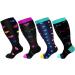 Buy 4 Pairs Oversize Compression Stockings for Women | Colorful Medical Support Socks | Breathable Elastic Nylon Travel & Sports Socks (2XL/3XL/4XL) - Buy Online on GoSupps.com