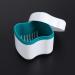 MILISTEN Denture Case with Sieve - Green Storage Box for Teeth & Rinsing Basket | Durable Travel Denture Cup with Lid - Buy Online on GoSupps.com