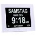 YKALL Digital alarm clock 8 -inch senior clock digital calendar day watch for dementia.